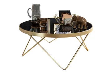 Reineck Soffbord 82 cm Runt - Svart/Guld - Products - Möbler - Bord & matgrupp - Soffbord