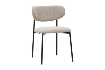 Richeto Matbord 180 cm med 6 Lucy Matstolar - Naturlig finish / Greige Bouclé / Metallben Svart - Products - Möbler - Bord & matgrupp - Matgrupp