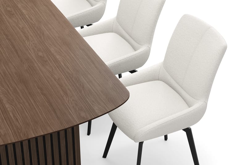 Richeto Matgrupp Rökt Ek 210 cm med 6 Mora Snurrstolar - Rökt ek/Ljusbeige - Products - Möbler - Bord & matgrupp - Matgrupp