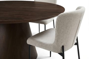 Siena Matgrupp runt 150 cm Rökt Ek med 6 Elsie Matstolar - Rökt ek/Vit - Products - Möbler - Bord & matgrupp - Matgrupp