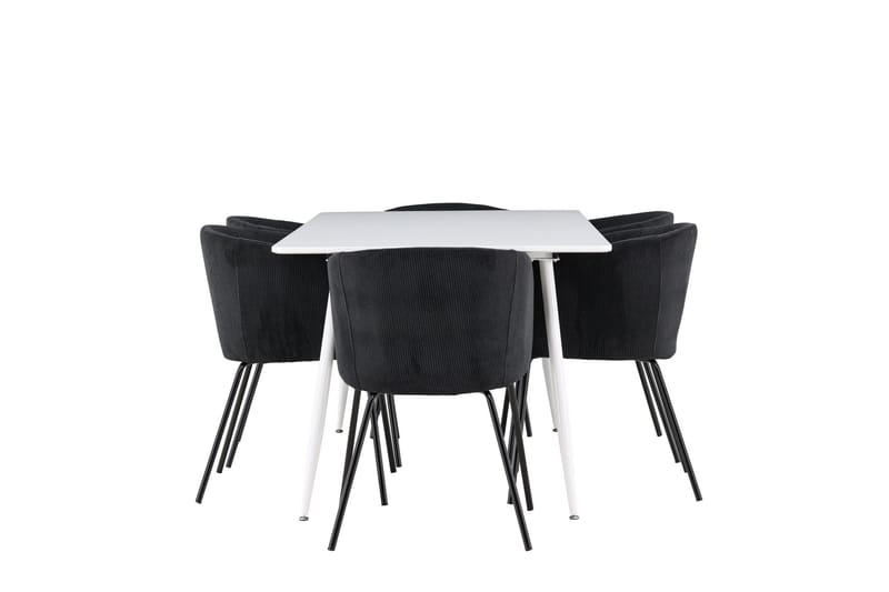 Silar Matgrupp 180 cm Rektangulär med 6 Berit stolar - Vit/Svart - Products - Möbler - Bord & matgrupp - Matgrupp