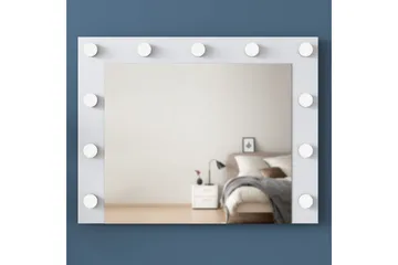 Ramender Stort Sminkbord med spegel och lampor med förvaring - Vit - Products - Möbler - Bord & matgrupp - Sminkbord & toalettbord