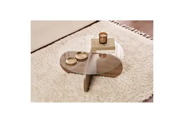 Soffbord Aeris 75 cm med Glasskiva - Valnöt / Transparent - Products - Möbler - Bord & matgrupp - Soffbord