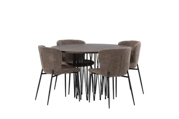 Stone Matgrupp 120 cm Rund med 4 Modesto stolar - Beige - Products - Möbler - Bord & matgrupp - Matgrupp