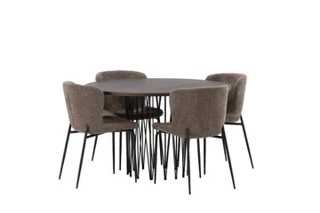 Stone Matgrupp 120 cm Rund med 4 Modesto stolar - Beige - Products - Möbler - Bord & matgrupp - Matgrupp