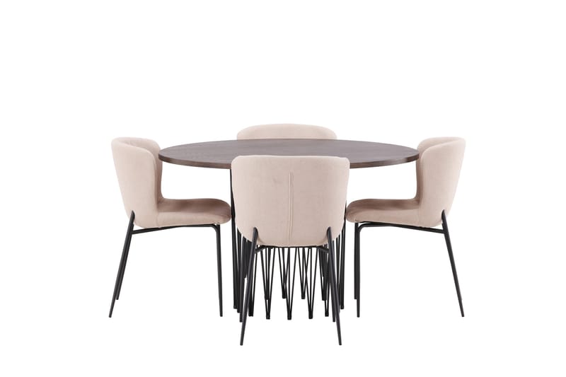 Stone Matgrupp 120 cm Rund med 4 Modesto stolar - Mörkgrå - Products - Möbler - Bord & matgrupp - Matgrupp