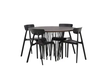 Stone Matgrupp 120 cm Rund med 4 Ursholmen stolar - Svart - Products - Möbler - Bord & matgrupp - Matgrupp