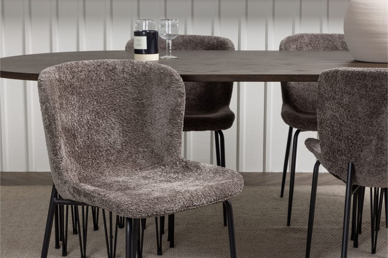 Stone Matgrupp 220 cm Oval med 4 Modesto stolar - Mörkgrå - Products - Möbler - Bord & matgrupp - Matgrupp