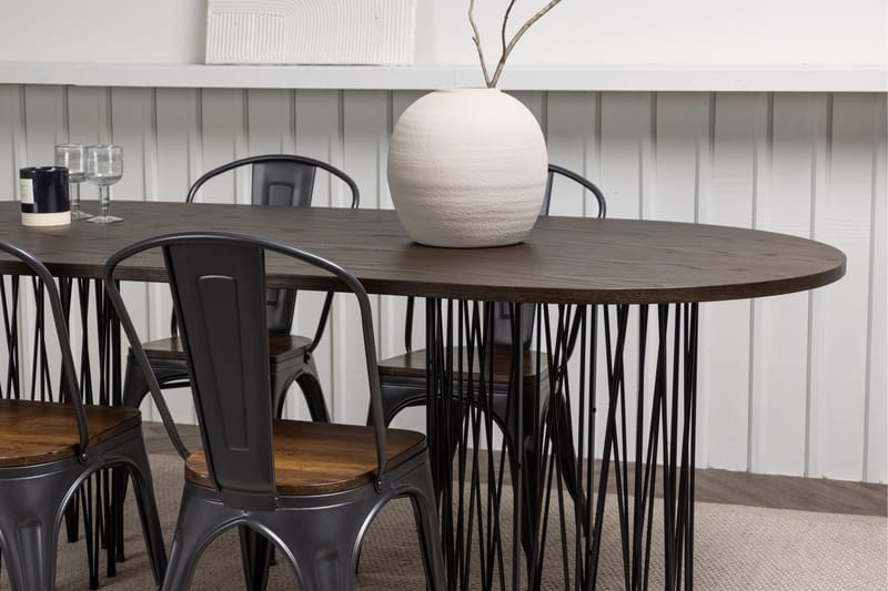 Stone Matgrupp 220 cm Oval med 4 Tempe stolar - Mocca - Products - Möbler - Bord & matgrupp - Matgrupp