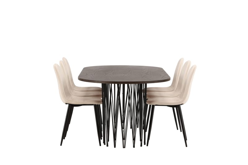 Stone Matgrupp 220 cm Oval med 6 Polar stolar - Beige - Products - Möbler - Bord & matgrupp - Matgrupp