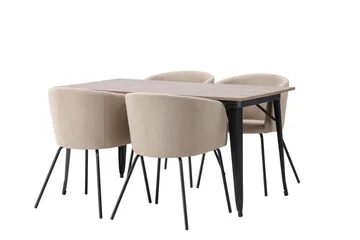 Tempe Matgrupp 140 cm Rektangulär med 4 Berit stolar - Beige - Products - Möbler - Bord & matgrupp - Matgrupp
