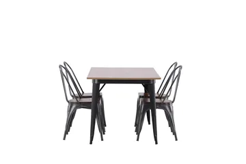 Tempe Matgrupp 140 cm Rektangulär med 4 Tempe stolar - Valnöt - Products - Möbler - Bord & matgrupp - Matgrupp