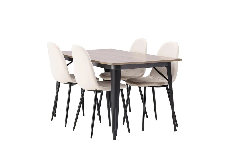 Tempe Matgrupp 140 cm Rektangulär med 4 Polar stolar - Beige - Products - Möbler - Bord & matgrupp - Matgrupp