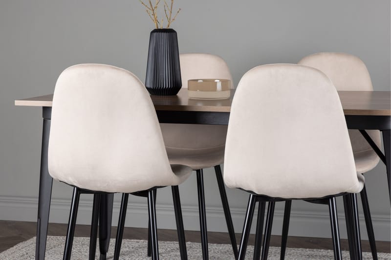 Tempe Matgrupp 140 cm Rektangulär med 4 Polar stolar - Beige - Products - Möbler - Bord & matgrupp - Matgrupp