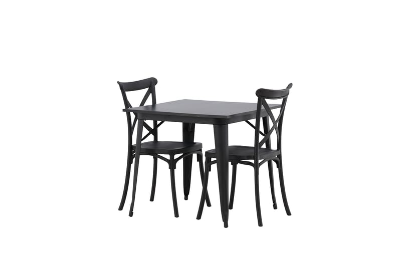 Tempe Matgrupp 80 cm Rektangulär med 2 Crosett stolar - Svart - Products - Möbler - Bord & matgrupp - Matgrupp