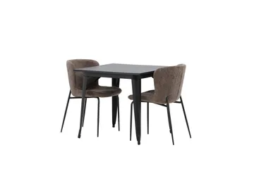 Tempe Matgrupp 80 cm Rektangulär med 2 Modesto stolar - Svart - Products - Möbler - Bord & matgrupp - Matgrupp