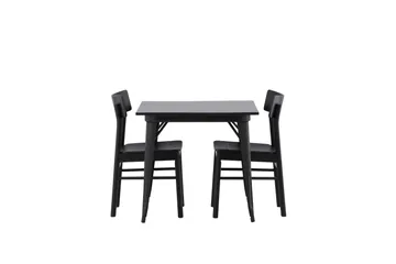Tempe Matgrupp 80 cm Rektangulär med 2 Montros stolar - Svart - Products - Möbler - Bord & matgrupp - Matgrupp