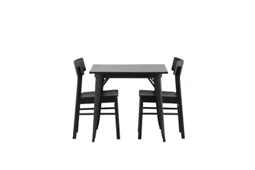 Tempe Matgrupp 80 cm Rektangulär med 2 Montros stolar - Svart - Products - Möbler - Bord & matgrupp - Matgrupp