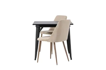 Tempe Matgrupp 80 cm Rektangulär med 2 Night Stolar - Svart - Products - Möbler - Bord & matgrupp - Matgrupp