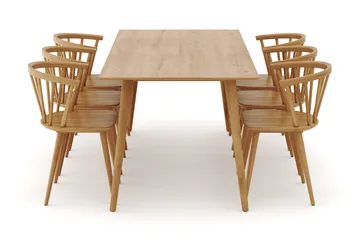 Tyrö Matgrupp med 6 st Tyrö Karmstolar - Oak/Oak - Products - Möbler - Bord & matgrupp - Matgrupp