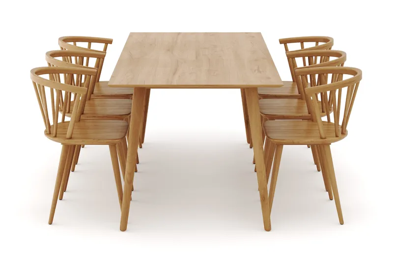 Tyrö Matgrupp med 6 st Tyrö Karmstolar - Oak/Oak - Products - Möbler - Bord & matgrupp - Matgrupp