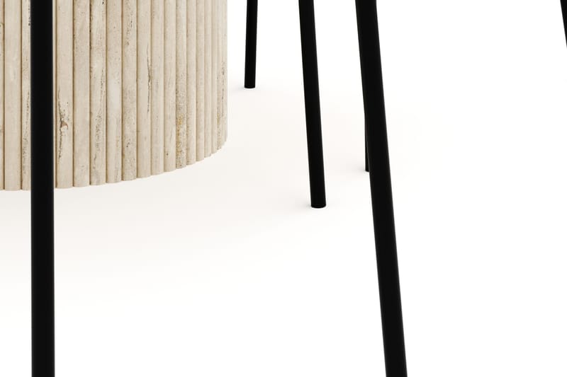 Uppveda Matgrupp 120 cm Rund med 4 Gemmiano Matstolar - Travetin - Products - Möbler - Bord & matgrupp - Matgrupp