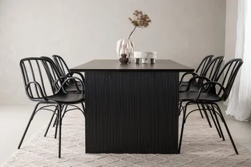 Vail Matgrupp 200 cm Rektangulär med 6 Dyrön stolar - Svart - Products - Möbler - Bord & matgrupp - Matgrupp
