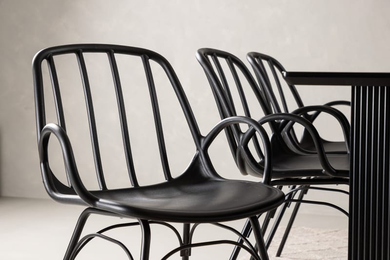 Vail Matgrupp 200 cm Rektangulär med 6 Dyrön stolar - Svart - Products - Möbler - Bord & matgrupp - Matgrupp