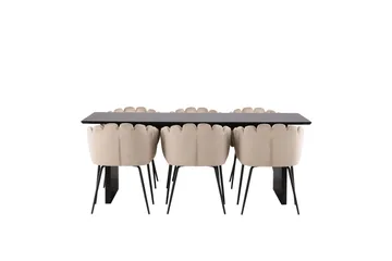 Vail Matgrupp 200 cm Rektangulär med 6 Limhamn stolar - Beige - Products - Möbler - Bord & matgrupp - Matgrupp