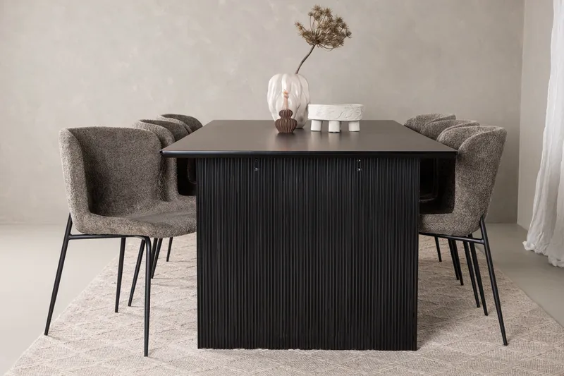 Vail Matgrupp 200 cm Rektangulär med 6 Modesto stolar - Svart - Products - Möbler - Bord & matgrupp - Matgrupp