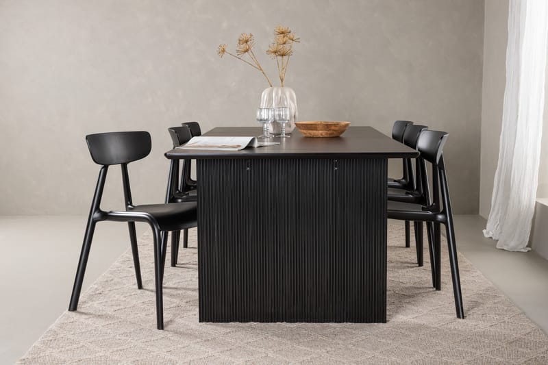 Vail Matgrupp 200 cm Rektangulär med 6 Ursholmen stolar - Svart - Products - Möbler - Bord & matgrupp - Matgrupp