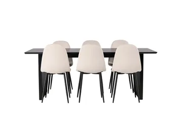 Vail Matgrupp 200 cm Rektangulär med 6 Polar stolar - Beige - Products - Möbler - Bord & matgrupp - Matgrupp