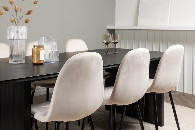 Vail Matgrupp 200 cm Rektangulär med 6 Polar stolar - Beige - Products - Möbler - Bord & matgrupp - Matgrupp