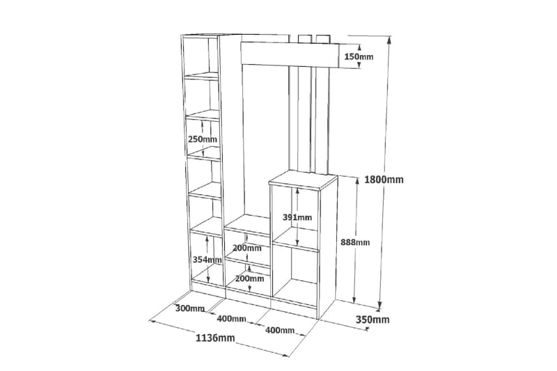 Hialeh Hallmöbelset - Vit - Products - Möbler - Hallmöbler - Möbelset för hall & entre
