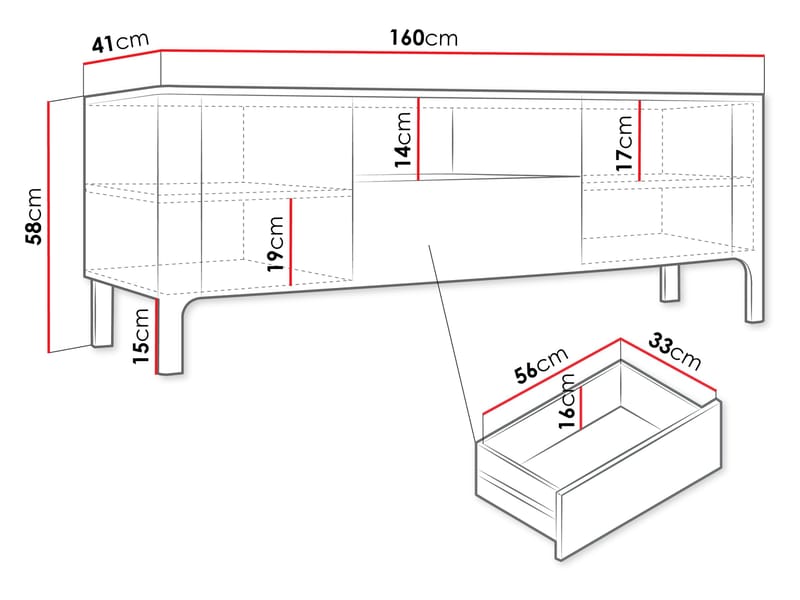Aggarwal Tv-Bänk 160 cm - Products - Möbler - TV- & Mediamöbler - TV bänk & mediabänk