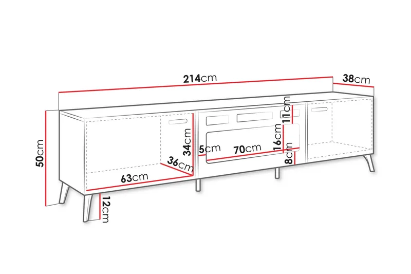 Akihiko Tv-bänk 214 cm - Cashmere - Products - Möbler - TV- & Mediamöbler - TV bänk & mediabänk