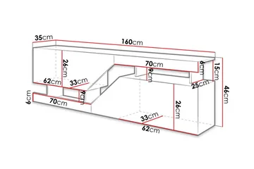 Ceelias Tv-bänk 160 cm - Natur/Vit - Products - Möbler - TV- & Mediamöbler - TV bänk & mediabänk