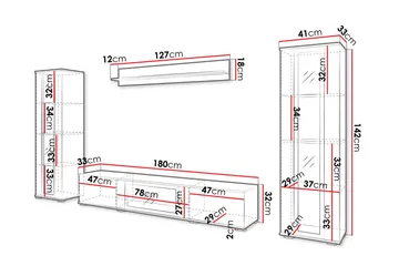 Gamal Tv-möbelset - Grå - Products - Möbler - TV- & Mediamöbler - TV-möbelset