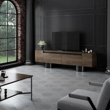 Kumail Tv-bänk 180 cm - Brun/Svart - Products - Möbler - TV- & Mediamöbler - TV bänk & mediabänk