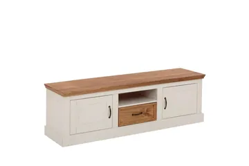 Lowboard Selma Vit/Fläck/Vax - Vit/Fläck/Vax - Products - Möbler - TV- & Mediamöbler - TV bänk & mediabänk