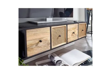 Lowboard Wohnling Metallhängande med 3 lådor i massivt trä Industriell - Products - Möbler - TV- & Mediamöbler - Mediastativ & väggfäste - Tv-stativ & Tv-väggfäste