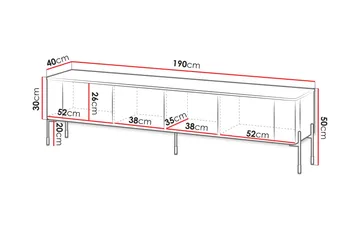 Sherie Tv-bänk 190x40 cm - Svart - Products - Möbler - TV- & Mediamöbler - TV bänk & mediabänk