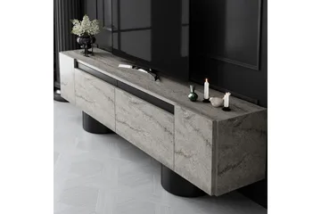 TV-bänk Travertin / Svart - Travertin / Svart - Products - Möbler - TV- & Mediamöbler - TV bänk & mediabänk