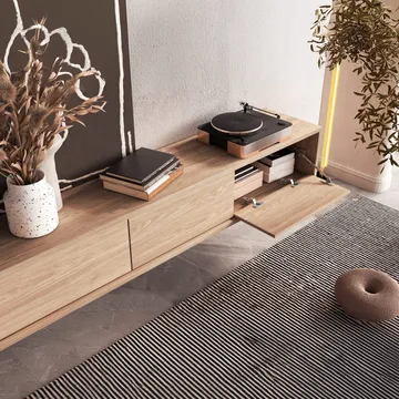 Vägghängd TV-bänk Frida 3 luckor upp - Oljad Ek - Products - Möbler - TV- & Mediamöbler - TV bänk & mediabänk