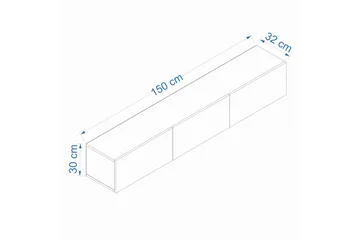 West Tv-bänk 150 cm - Vit - Products - Möbler - TV- & Mediamöbler - TV bänk & mediabänk