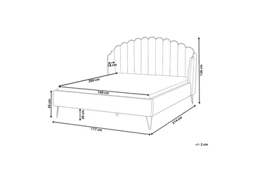 Benicio Sängram 160x200 cm - Grå/Guld - Products - Möbler - Säng - Sängram & sängstomme