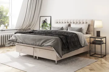 Celine Sängpaket 160x200cm - Beige/Sammet - Products - Möbler - Säng - Kontinentalsäng