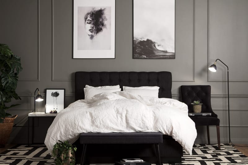 Charleston Kontinentalsäng 120x200 Fast Polyeterskum - Svart - Products - Möbler - Säng - Enkelsäng