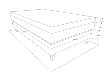 Charleston Kontinentalsäng 140x200 Fast Polyeterskum - Svart - Products - Möbler - Säng - Kontinentalsäng