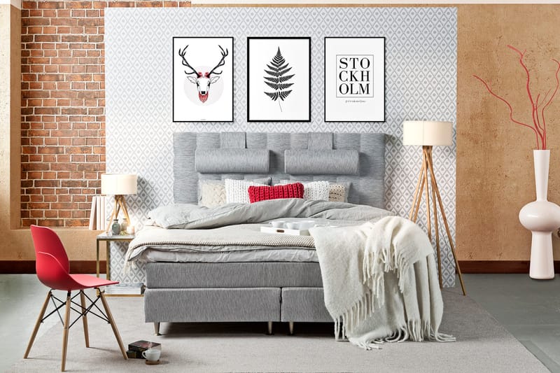 Charleston Kontinentalsäng 180x200 cm - Ljusgrå - Products - Möbler - Säng - Kontinentalsäng